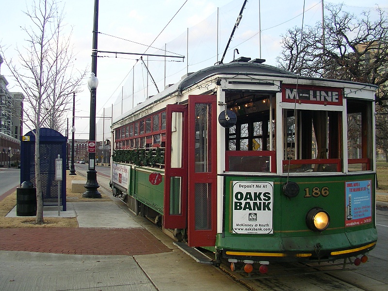Uptown offers pedestrian-friendly options like the restored McKinney Avenue Trolley