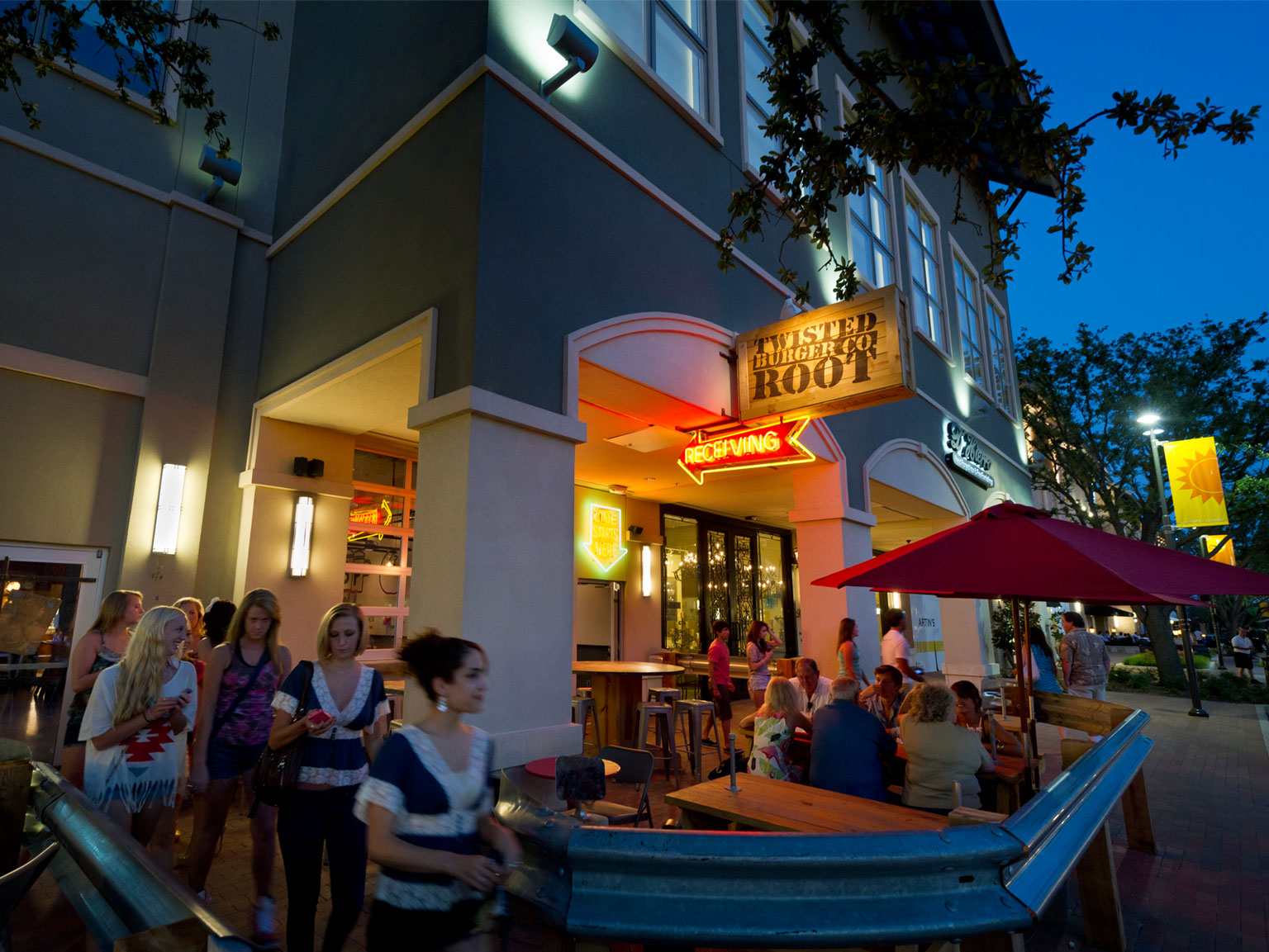The Shops at Legacy is Plano's most popular mixed-use development. Photo courtesy of Twisted Root Burger Co.