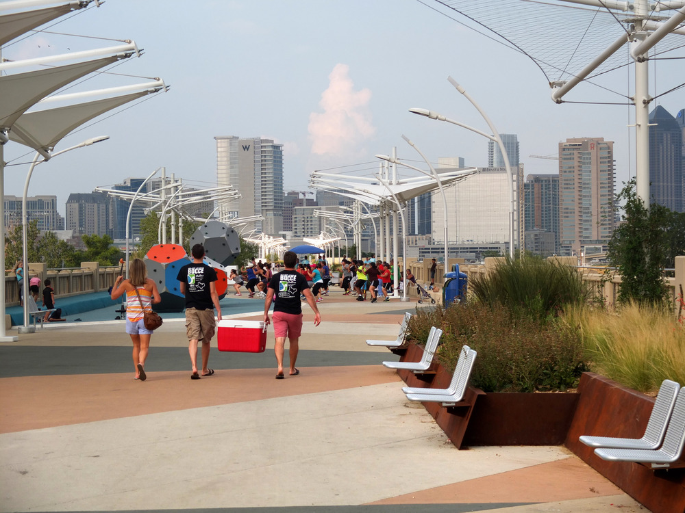 The Continental Avenue Bridge Park on the Trinity River in Dallas. Photo courtesy of Studio Outside.