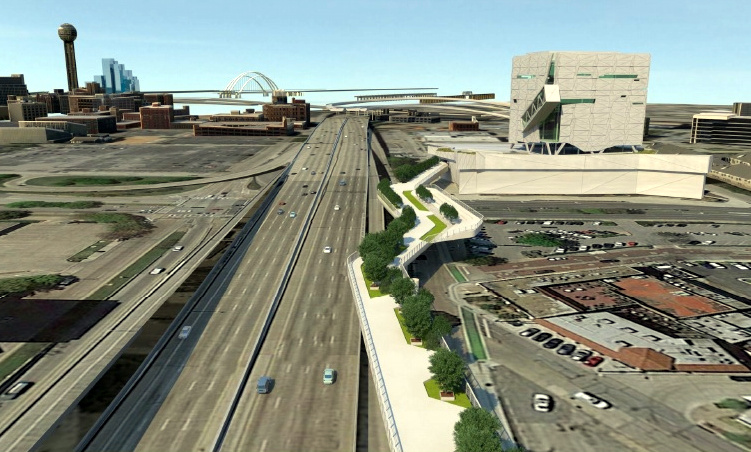 Inspired by Manhattan's Hi Line, a Sky Bridge connecting Klyde Warren to The Perot would link the park to the Dallas Arts District.