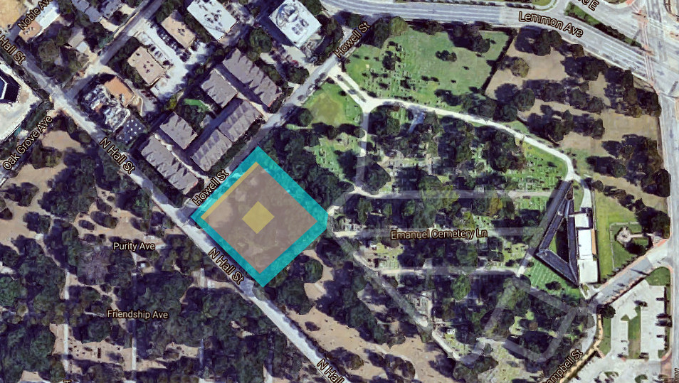 The Mill Creek Residential project will be at the corner of Hall and Howell Streets, featuring a tiered roof facing Howell and a small courtyard in the center.