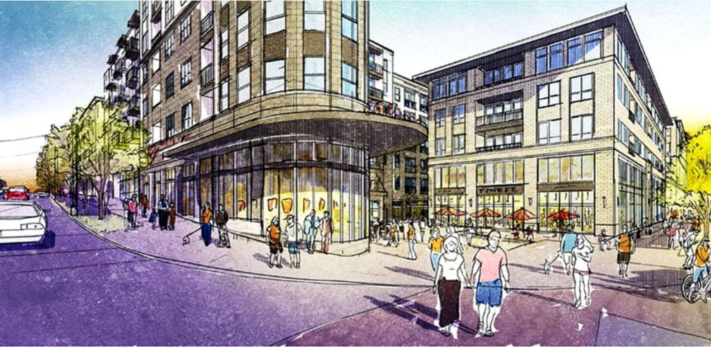 Crescent Bishop Arts: as envisioned from the corner of Zang Boulevard and Davis Street.