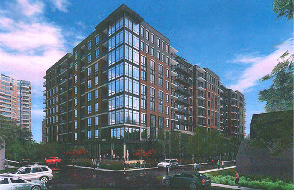 Toll Brothers concept for a nine-story apartment tower in Oak Lawn.