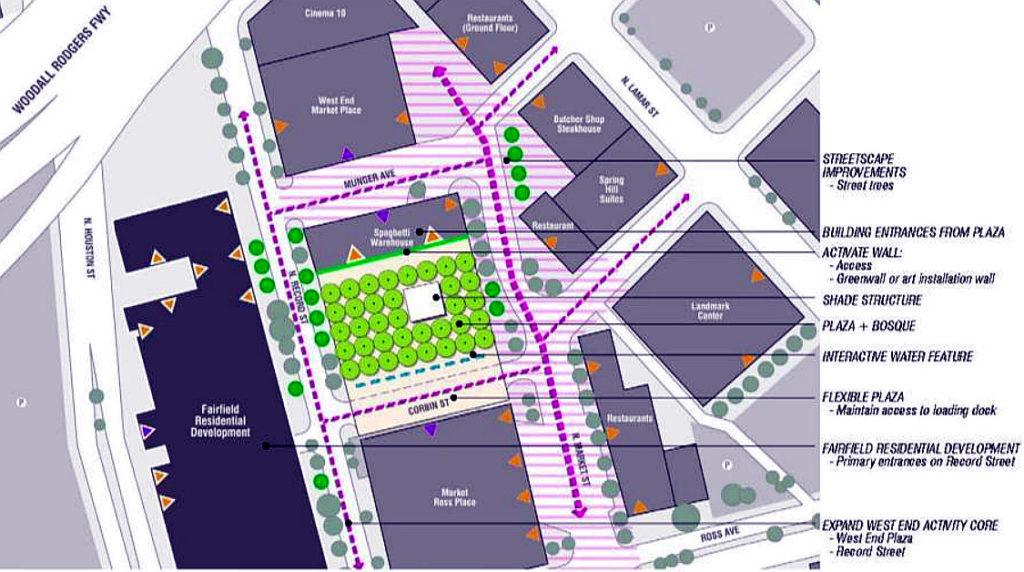 West End Plaza in Deep Ellum is the smallest of the four projects at less than three-quarters of an acre.