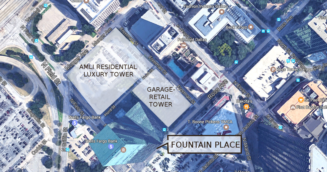 Arts District Towers: Fountain Place, Parking Space & More – TOWERS