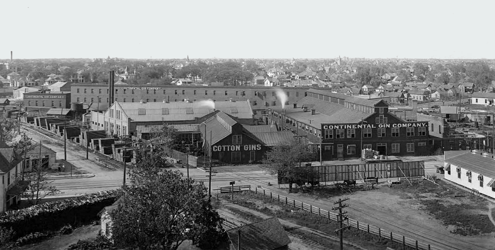 Early 20th century photograph of the Continental Gin Company complex. Courtesy: August Family Trust.