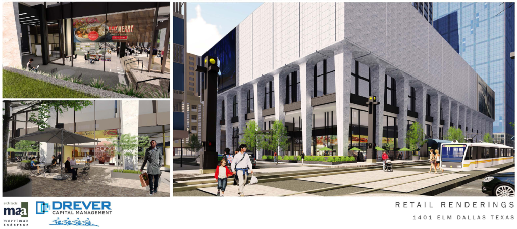Retail renderings of the ground and second levels of The Drever. Courtesy: Merriman Anderson Architects.