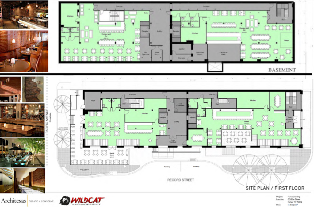 Floor plans for retail at the basement and first floor levels. Courtesy: Wildcat Management.