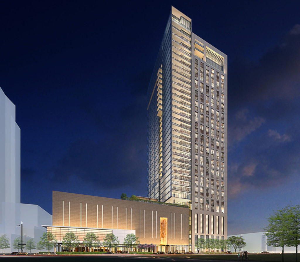 The Victor, a Hines luxury apartment, will be the tallest tower at 39 stories in Victory Park. Courtesy: Hines