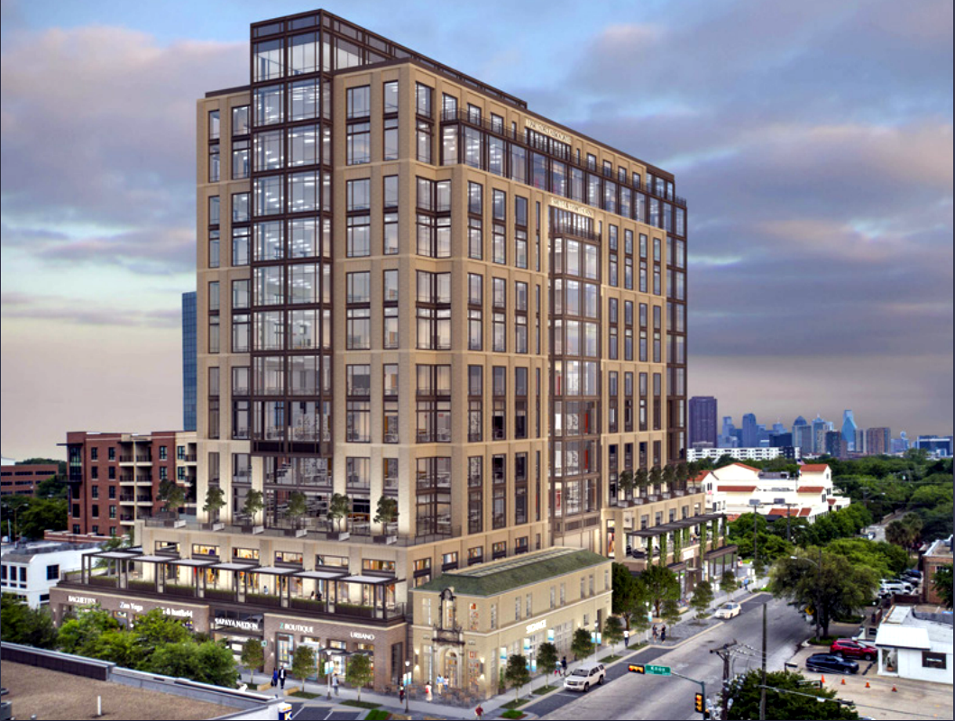 Architectural concept for the 12-story Weir's Plaza in Knox District. Opening in 2021. Courtesy: GFF Architects.